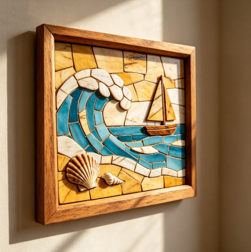 Coconut Shell Inlaid Handmade Decorative Painting