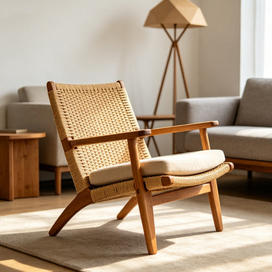 Rattan & Solid Wood Combined Casual Armchair